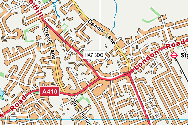 HA7 3DQ map - OS VectorMap District (Ordnance Survey)
