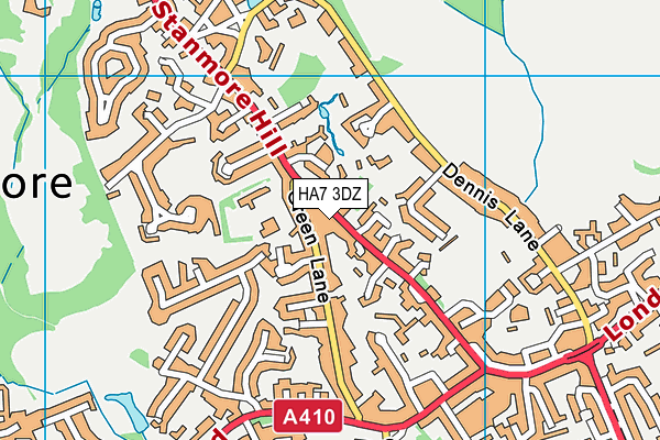 HA7 3DZ map - OS VectorMap District (Ordnance Survey)