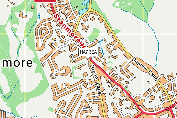 HA7 3EA map - OS VectorMap District (Ordnance Survey)