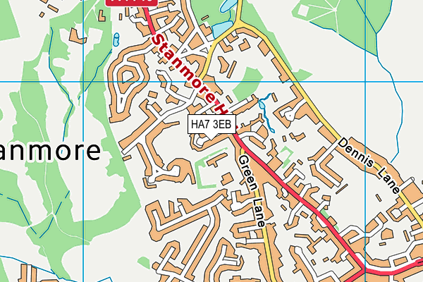 HA7 3EB map - OS VectorMap District (Ordnance Survey)
