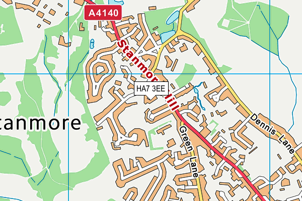 HA7 3EE map - OS VectorMap District (Ordnance Survey)