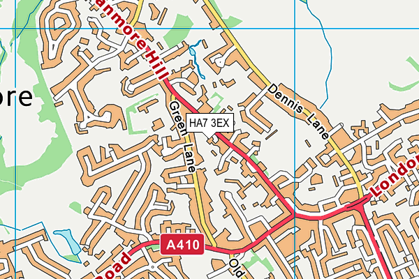 HA7 3EX map - OS VectorMap District (Ordnance Survey)