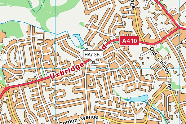 HA7 3FJ map - OS VectorMap District (Ordnance Survey)