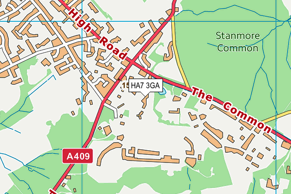 HA7 3GA map - OS VectorMap District (Ordnance Survey)