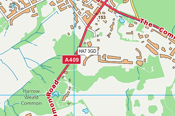 HA7 3GD map - OS VectorMap District (Ordnance Survey)