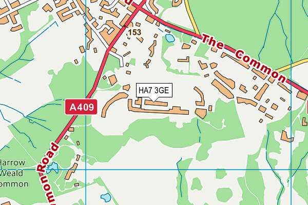 HA7 3GE map - OS VectorMap District (Ordnance Survey)