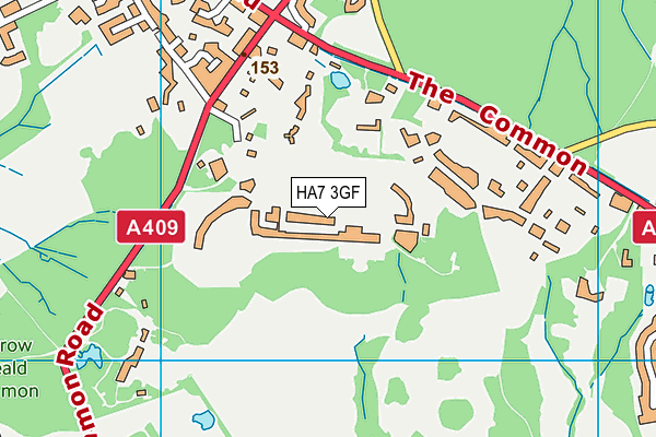 HA7 3GF map - OS VectorMap District (Ordnance Survey)