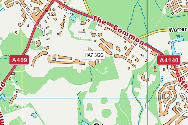HA7 3GG map - OS VectorMap District (Ordnance Survey)