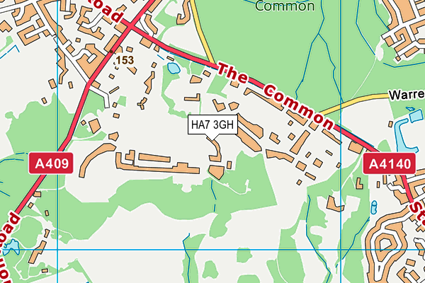 HA7 3GH map - OS VectorMap District (Ordnance Survey)