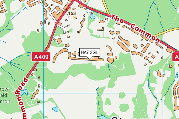 HA7 3GL map - OS VectorMap District (Ordnance Survey)