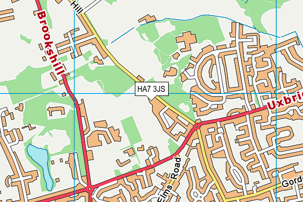 HA7 3JS map - OS VectorMap District (Ordnance Survey)