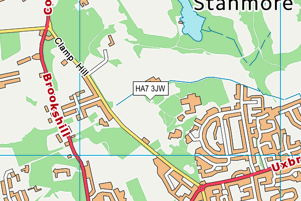 Bentley Wood High School map (HA7 3JW) - OS VectorMap District (Ordnance Survey)