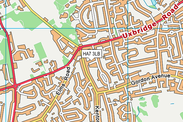 HA7 3LB map - OS VectorMap District (Ordnance Survey)