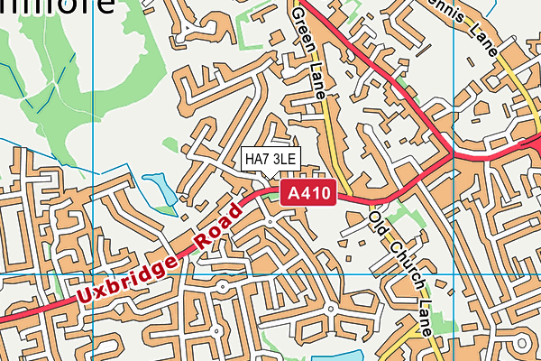 HA7 3LE map - OS VectorMap District (Ordnance Survey)