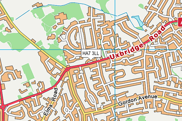 HA7 3LL map - OS VectorMap District (Ordnance Survey)