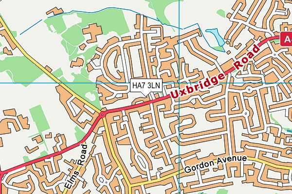 HA7 3LN map - OS VectorMap District (Ordnance Survey)