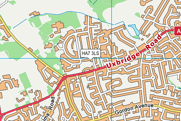 HA7 3LS map - OS VectorMap District (Ordnance Survey)