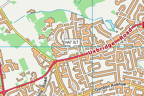 HA7 3LT map - OS VectorMap District (Ordnance Survey)