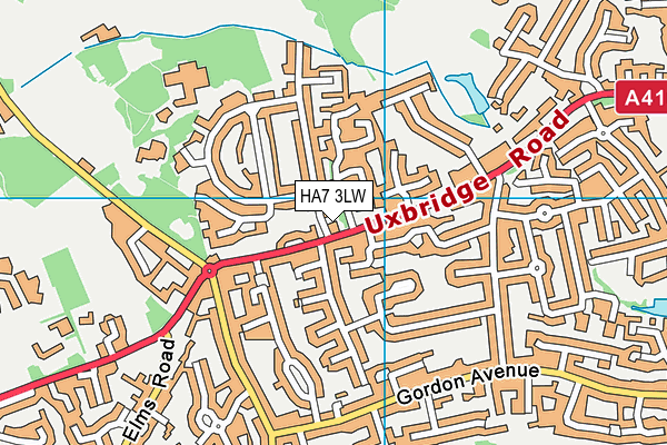 HA7 3LW map - OS VectorMap District (Ordnance Survey)