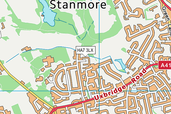 HA7 3LX map - OS VectorMap District (Ordnance Survey)