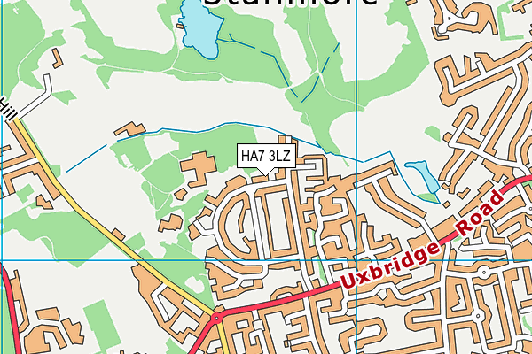 HA7 3LZ map - OS VectorMap District (Ordnance Survey)