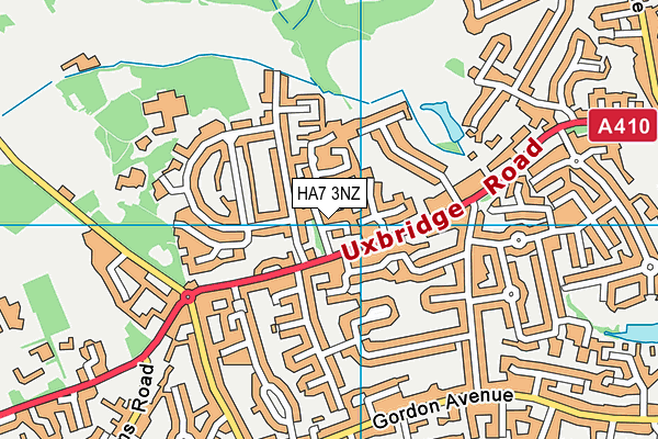 HA7 3NZ map - OS VectorMap District (Ordnance Survey)