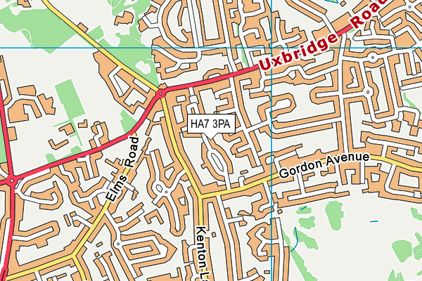 HA7 3PA map - OS VectorMap District (Ordnance Survey)