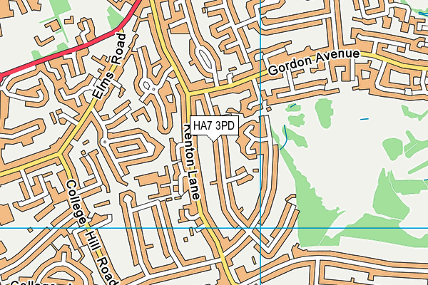 HA7 3PD map - OS VectorMap District (Ordnance Survey)