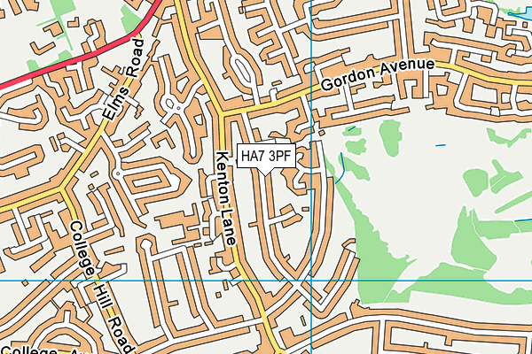 HA7 3PF map - OS VectorMap District (Ordnance Survey)