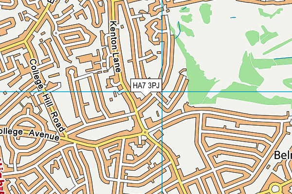HA7 3PJ map - OS VectorMap District (Ordnance Survey)