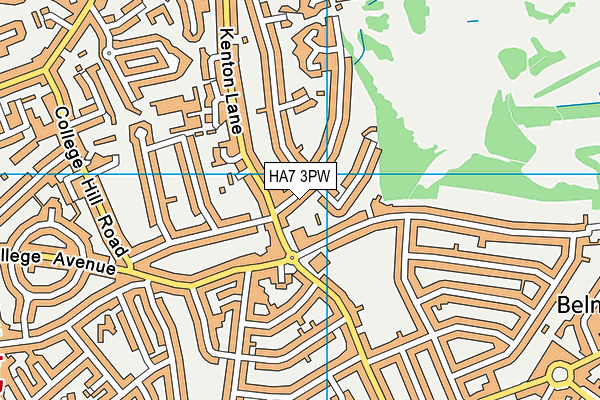 HA7 3PW map - OS VectorMap District (Ordnance Survey)