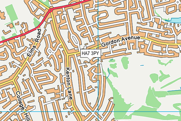 HA7 3PY map - OS VectorMap District (Ordnance Survey)