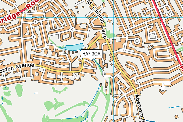 HA7 3QA map - OS VectorMap District (Ordnance Survey)