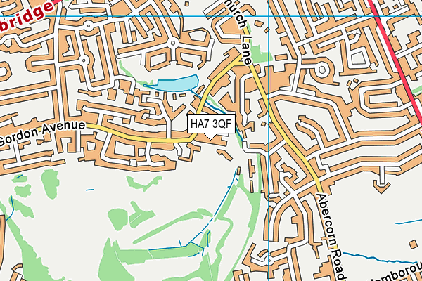 HA7 3QF map - OS VectorMap District (Ordnance Survey)