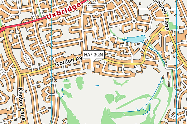 HA7 3QN map - OS VectorMap District (Ordnance Survey)