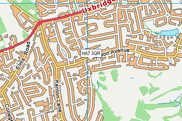 HA7 3QR map - OS VectorMap District (Ordnance Survey)