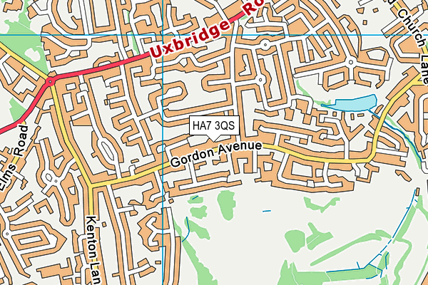 HA7 3QS map - OS VectorMap District (Ordnance Survey)