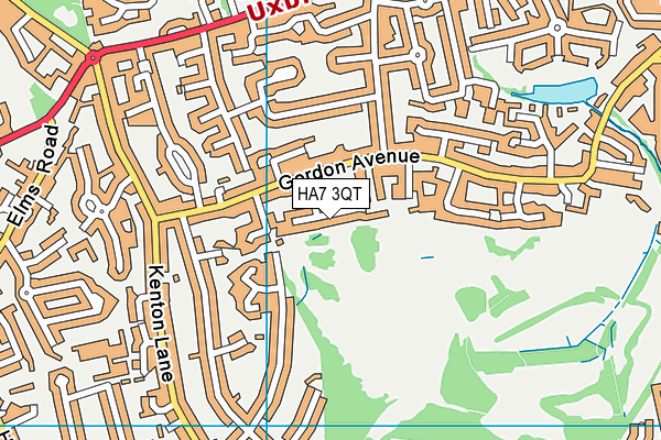 HA7 3QT map - OS VectorMap District (Ordnance Survey)