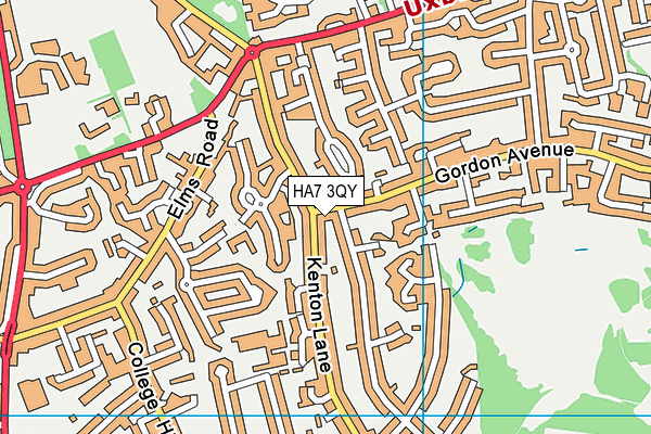 HA7 3QY map - OS VectorMap District (Ordnance Survey)