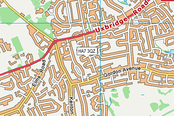 HA7 3QZ map - OS VectorMap District (Ordnance Survey)