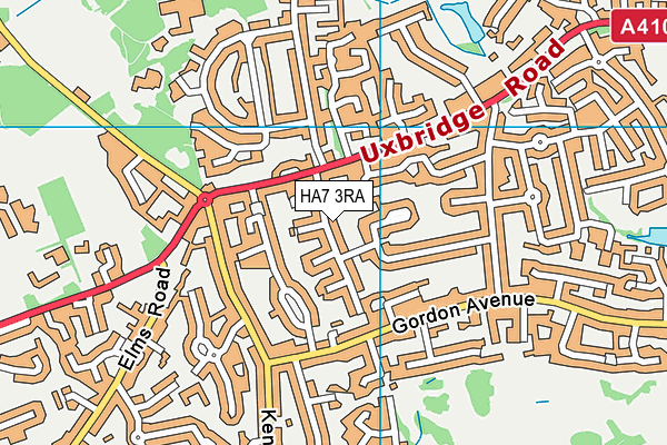 HA7 3RA map - OS VectorMap District (Ordnance Survey)