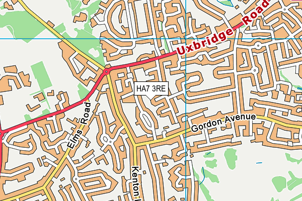 HA7 3RE map - OS VectorMap District (Ordnance Survey)