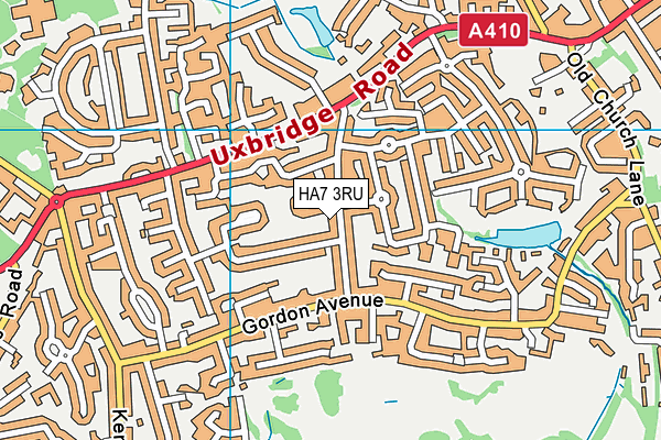 HA7 3RU map - OS VectorMap District (Ordnance Survey)