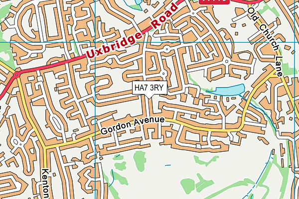 HA7 3RY map - OS VectorMap District (Ordnance Survey)