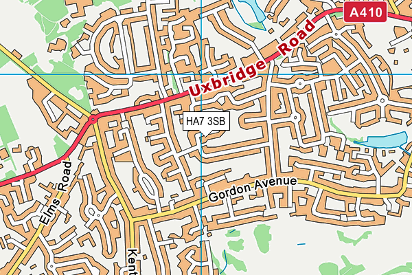 HA7 3SB map - OS VectorMap District (Ordnance Survey)