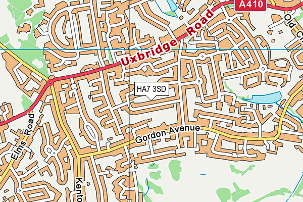 HA7 3SD map - OS VectorMap District (Ordnance Survey)