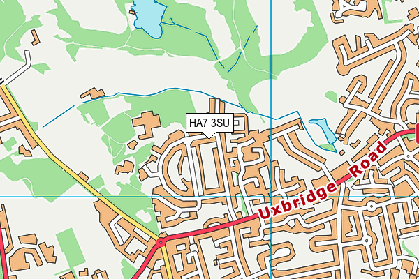 HA7 3SU map - OS VectorMap District (Ordnance Survey)