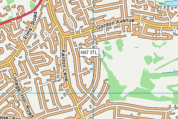 HA7 3TL map - OS VectorMap District (Ordnance Survey)