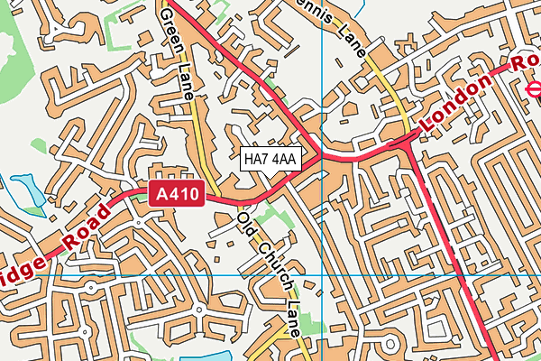 HA7 4AA map - OS VectorMap District (Ordnance Survey)