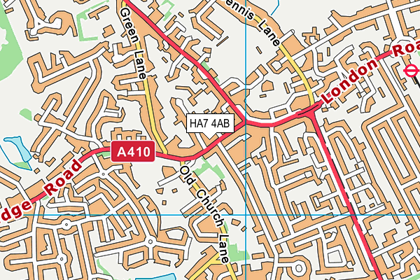 HA7 4AB map - OS VectorMap District (Ordnance Survey)